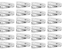 Wasknijpers 60 Stuks - Roestvrij Stalen Wasknijpers - Kleine Wasknijpers - Multifunctionele Kledingclips - Voedselklemmen - Zilverkleurig