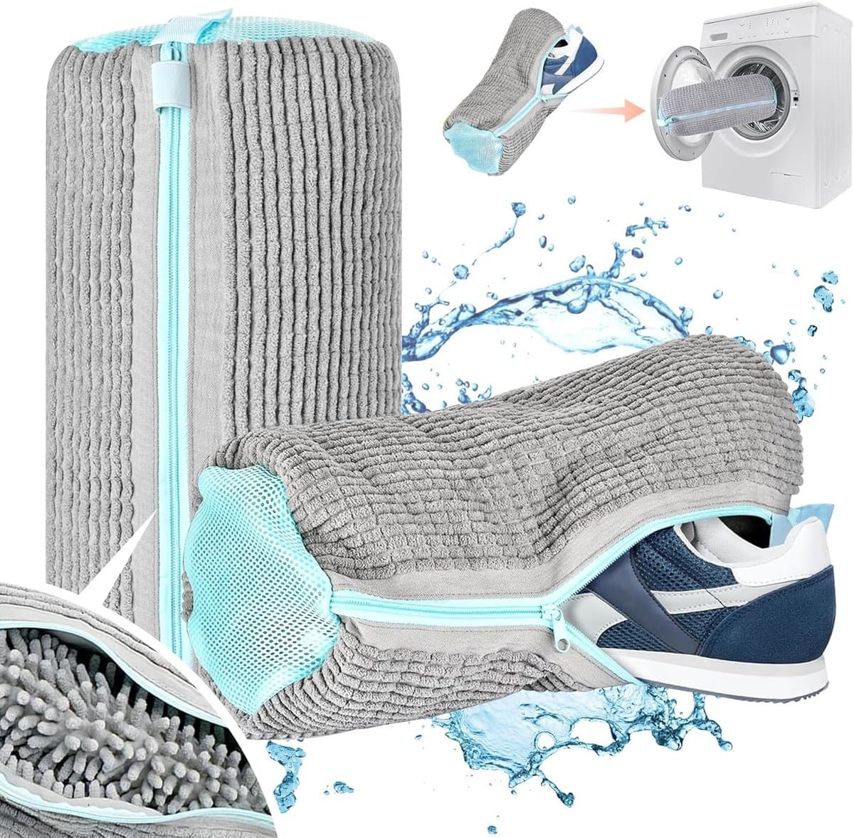 Herbruikbare Waszak voor Schoenen, 2 Stuks, Mesh Tas voor Wasmachine, 39 x 19 cm, Ideaal voor Sneakers en Sportschoenen — afbeelding 1
