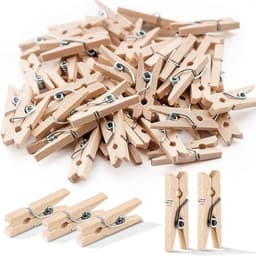Wasknijpers Houten 100 Stuks - Kleine Wasknijpers - Mini-Klemmen - Sierklemmen - Voor Fotowand - Gastgeschenk — thumbnail 1