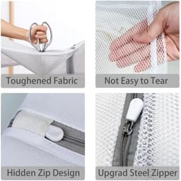 Dailygoods- Wasnet Set van 2 - Duurzame Waszakken met Ritssluiting - Waszakken voor Delicate Kleding - Reiswasnet 40 x 50 cm - Robuuste Stiksels - Waszak — thumbnail 2