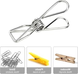 ZEYNOMAX- Wasknijpers 60 Stuks - Roestvrij Staal - Duurzaam - Antislip - Winddicht - Voor Binnen/Buiten - Compact en Draagbaar - Waslijnclips — thumbnail 5