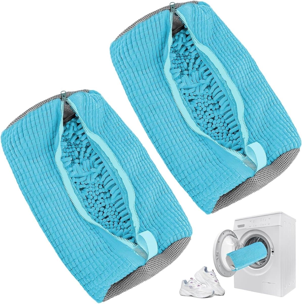 Schoenwaszakken voor de Wasmachine, Ideaal voor Sneakers, Heren- en Dameschoenen, Met Ritssluiting en Geschikt voor Alle Maten — afbeelding 1