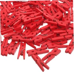 Mini Wasknijpers - Houten Clips - Decoratie Ophangen - Stevige Houten Constructie - 2.5 cm - Rood — thumbnail 4