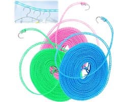 antislip waslijn, 3 stuks, 10 m, campingaccessoires, outdoor, voor
