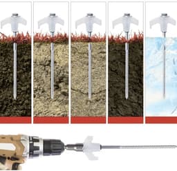 FAMEX 24-delige Schroefharing Set 20 cm, ichtgevende met Booradapter, Uithaak en Opbergbox, Tentharingen voor Camping — thumbnail 3