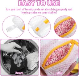 Thijox - 10 mini-wasnetten, waszakken met antiaanbaklaag voor wasmiddelcapsules, duurzame polyester opbergzakken, wasorganizer voor reizen en gevoelig — thumbnail 5
