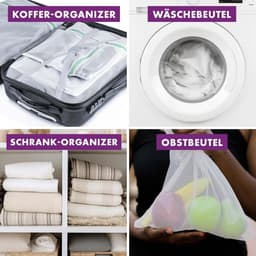 SnelShoppen - Mesh Waszakken voor Wasmachine - Set van 5 - Beschermt Kleding, Sokken, Lingerie, BH's, Schoenen - Hoogwaardige Wasnet met Rits - Waszak — thumbnail 2