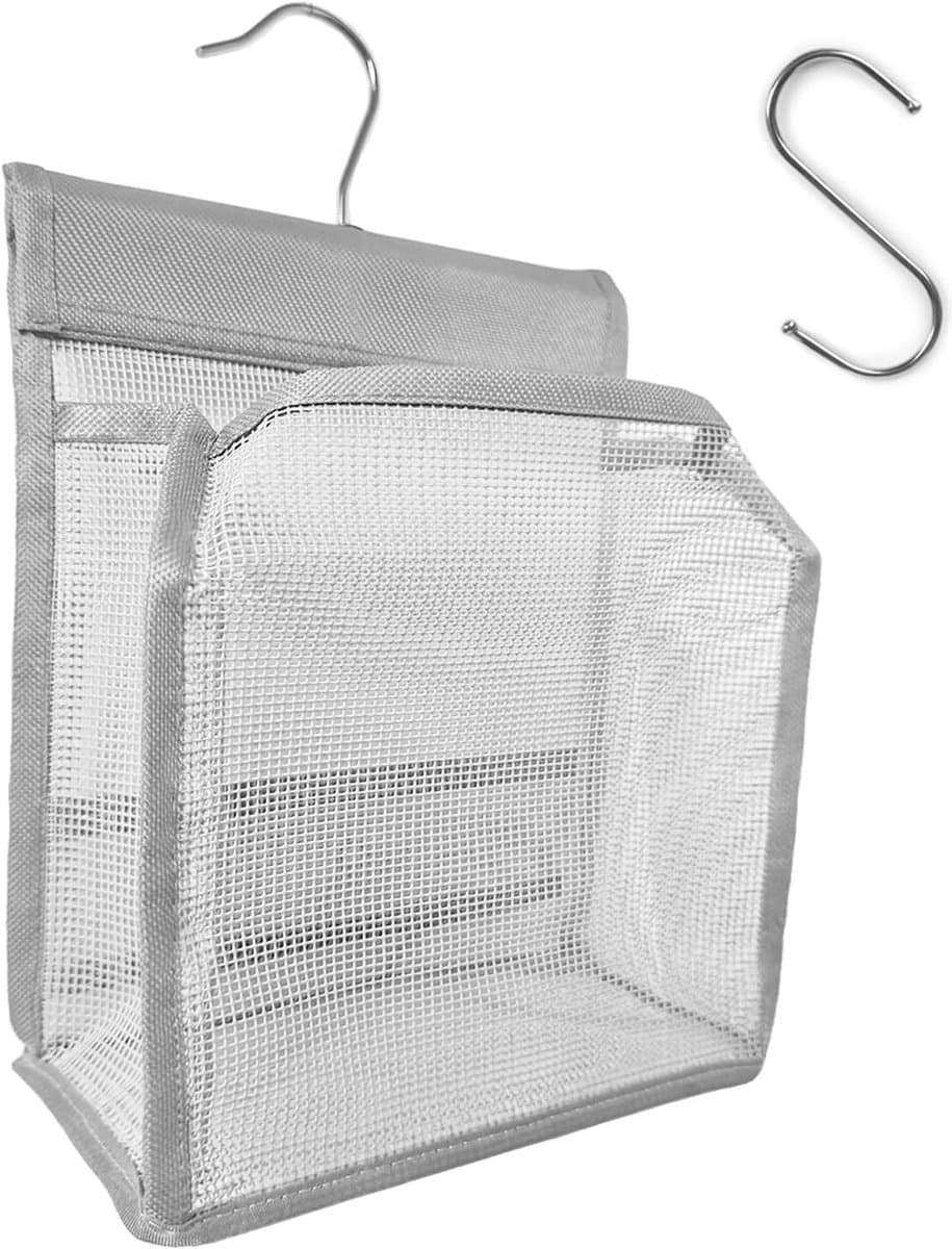 Hanging Bag voor Kledingknijpers, Squeegee en Doucheaccessoires - Ideaal voor Wasruimte, Badkamer en Balkon - Grijs, Handig en Ruimtebesparend — afbeelding 1