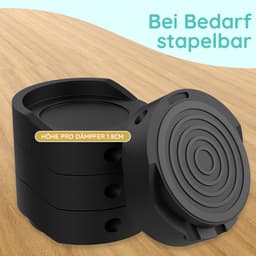Wasmachine Dempers - Anti-vibratie Voetjes - Stil Draaien - Maximale Demping - 4 Stuks - Zwart — thumbnail 4