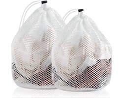 Dailygoods- Waszak - 2 Stuks - Duurzaam Polyester - Mesh Waszakken - Voor Kleding/Bra/Sokken - Beschermt Delicate Kleding - Ideaal voor Grote Ladingen - Wasmand