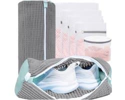 Dailygoods - 2 waszakken voor schoenen en waszak, schoenenzak met ritssluiting, microvezel, schoenbescherming, wasnet voor wasgoed, kleding, ondergoed