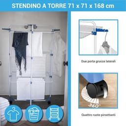 Modulaire Droogmolen - Toren Droogrek - Efficiënt Drogen - Ruimtebesparend Ontwerp - 40 Meter Droogruimte - Wit — thumbnail 4