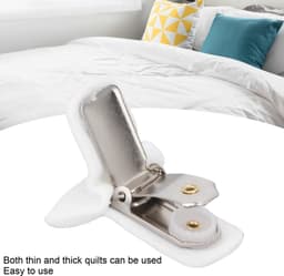 Dailygoods - Gewatteerde Troosterclips - Dekbedclips voor Dekenbevestiging - Witte Clips - Voorkomt Verschuiven - Ideaal voor Beddengoed - 12 Stuks — thumbnail 5