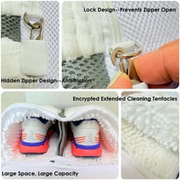 Dailygoods - Waszak voor alle soorten sportschoenen en gymschoenen, zak van duurzaam net met ritssluiting voor veilig wassen, herbruikbaar, hoog — thumbnail 3