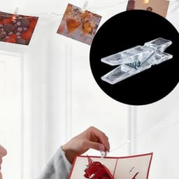 Dailygoods - 50 stuks veerklemmen, transparante wasknijpers, transparante plastic klemmen, miniklemmen voor foto's, kerstverlichting, hangend — thumbnail 3