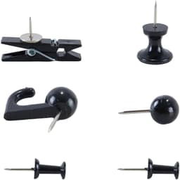 Prikkers Set - Decoratie Spelden - Foto's Ophangen - Roestvrijstalen Naald - 200 Stuks - Zwart — thumbnail 1