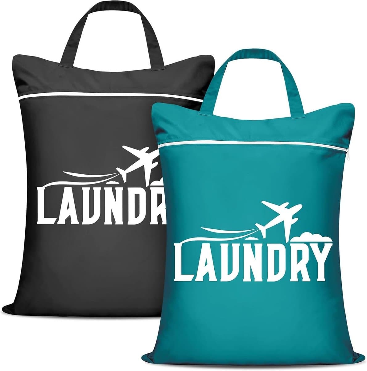 Dailygoods- Reiswaszak Waterdicht - 2 Stuks - Grote Waszak 46 x 58 cm - Natte Tas voor Vuile Kleding - Wasbare Gymtas - Hoogwaardig Polyester - Nattas — afbeelding 1
