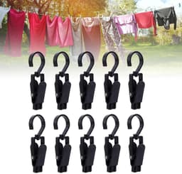 Dailygoods- Wasknijpers 10 Stuks - Multifunctioneel Ontwerp - Draaibaar - Antislip - Klemkracht - Voor Kleding en Hoeden - Ophangclips — thumbnail 1