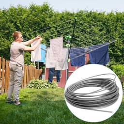 SnelShoppen - 15 m RVS Kabel 2 mm met Aluminium Sleeves, Kabelklemmen en M2 Kabel, Geïsoleerd voor Klimhulp, Waslijn, Klimplant Rope, Buiten, Tuin — thumbnail 2