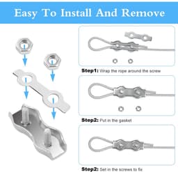 Kabelklem M3 Duplex - 10 stuks - RVS 304 - Voor 3mm staal kabel - Beveilig kledinglijn en luifel - SnelShoppen — thumbnail 5