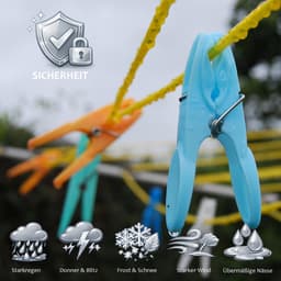 Waslijn - 20 Meter - Roestvrijstalen Kern - PVC-Omhuld - Voor Tuin En Balkon — thumbnail 5