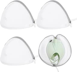 SnelShoppen - Pack van 4 Wasmachine BH Wasnetten - Polyester Waszak met Rits - Beschermt Gevoelige Kleding - Wit en Grijs - Voor Delicate Was — thumbnail 1