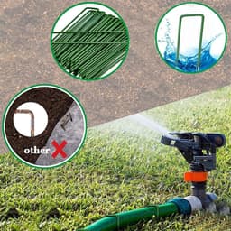 SnelShoppen - 40 Stuks Tuinpinnen U-vormige Stalen Grondankers 15CM voor Onkruidbestrijding, Graszoden, Afdekzeilen en Netten - Groen — thumbnail 4