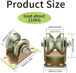 SnelShoppen - 7 Stuks Pulleys voor Touwen, V Groef Rolwiel, Takel Blokken, Hijssystemen, Zware Wielen voor Waslijn, Hoist Systeem, Roller Poorten — thumbnail 5