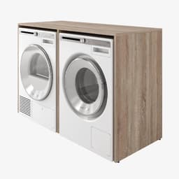 Wasmachinekast - Badkamermeubel - Ruimte Organiseren - Modulaire Constructie - 130 cm Breed - Sonoma Eiken — thumbnail 1