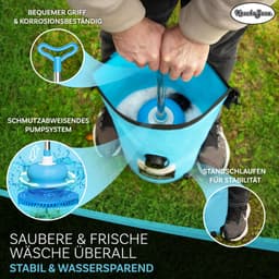 SnelShoppen - Draagbare Wasmachine Zonder Elektriciteit - Opvouwbare Waszak Plunjer Wasbord-Set - Lichtgewicht Handwasmachine voor Kamperen, Reizen, O — thumbnail 3