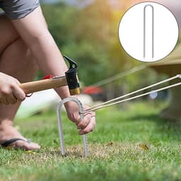 SnelShoppen - U-vormige Grondankers, 30 cm, Sterke en Duurzame Tentpinnen, Gechroemde Stalen Stormbestendige Haringen voor Camping, Trampoline, Schomm — thumbnail 3