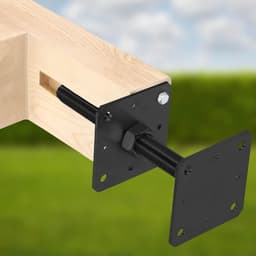 SnelShoppen - Set van 4 Verstelbare Paaldragers van Poedergecoat Staal - Grondankers voor Tuin, Terras en Bouwprojecten - Anthraciet — thumbnail 3