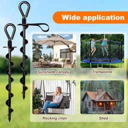 SnelShoppen - Sterke Heavy Duty Grondanker Set van 4, Volledige Schroef Grondankers met Verstelbare Riemen voor Tuin, Camping en Feesten — thumbnail 3