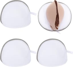 SnelShoppen - Pack van 4 Bra Washing Net 19 x 17 cm - Mesh Waszak voor Bh's, Ondergoed, Kleding - Bescherming tijdens Machinewassen - Lingerie Waszak — thumbnail 1
