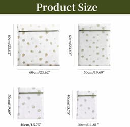 Thijox - 4-delige wasnetten set voor wasmachine, fijne mazen, versterkt polyester, zelfborgende ritssluiting, steekbestendig, avocado patroon, 4 maten — thumbnail 5