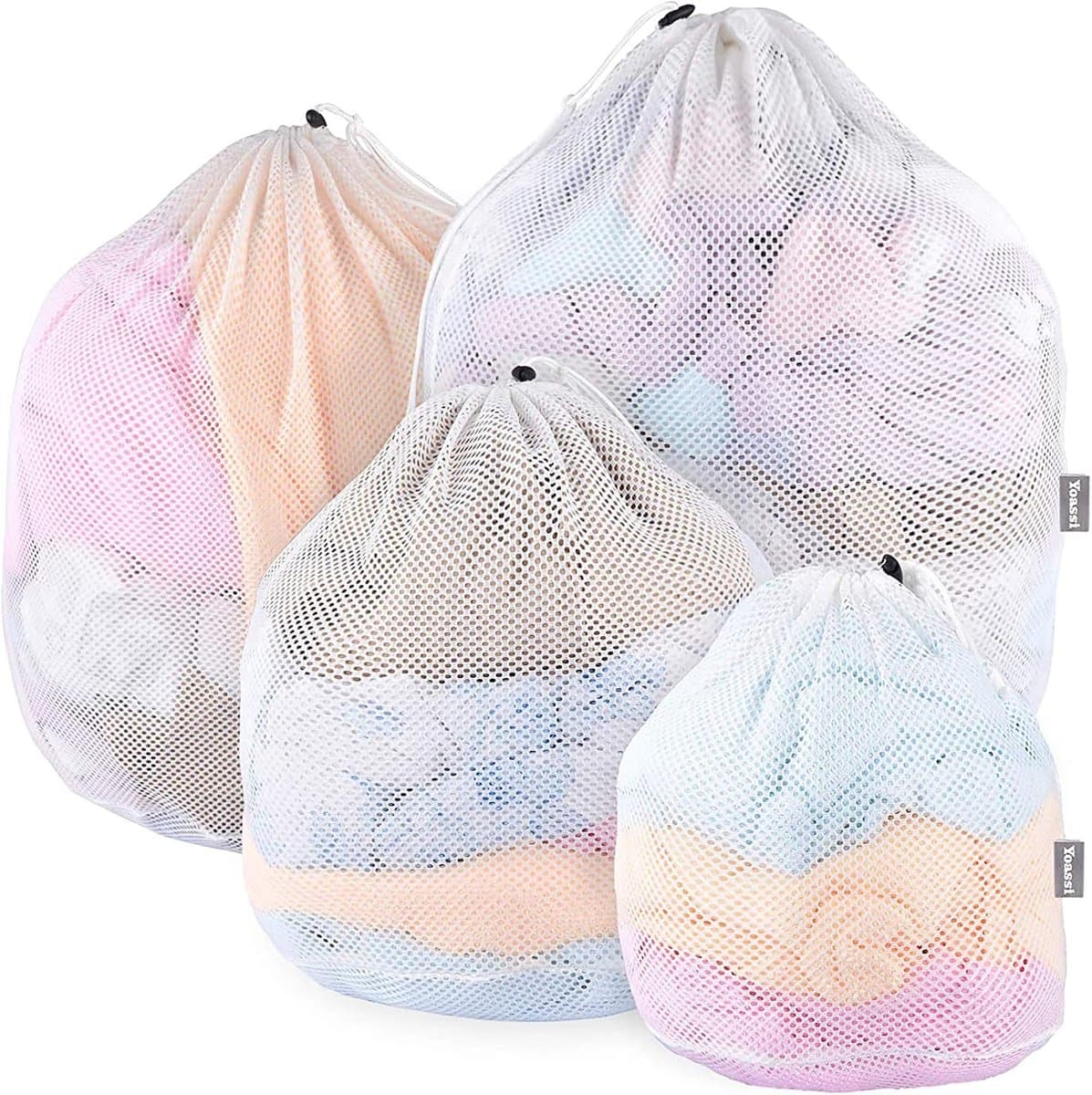 Update 4 Maten Agent Mesh Waszak voor Baby's Geen Fluorescerende Trekkoord Waszakken voor Wasmachine, Wasnet Zakken voor Reizen, Delicates, Ondergoed, Sokken, BH, Speelgoed Opslag — afbeelding 1