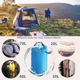 10L/20L/40L/70L waterdichte droge tas, lichtgewicht kano tassen opbergtassen, droge zakken waterdichte tassen voor kajakken, raften, varen, wandelen, kamperen, reizen, vissen, zee, zwemmen — thumbnail 4