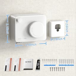 Wanddroger Intrekbare Waslijn Voor Binnen En Buiten, Uitschuifbaar Zware Roestvrijstalen Lijn, Wandmontage Niet-doorhangend, Waslijn Voor Badkamer, Balkon Waslijn 4.2m (Rechthoekig, Wit) — thumbnail 2