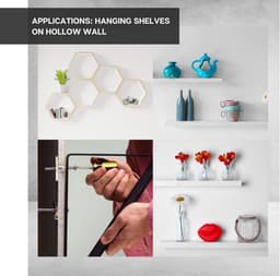 Industrieel | Wing Spring Toggle Ankers M6 | Set van 4 | Stalen Knevelbouten | Toggle Dowel voor het Ophangen van verschillende items zoals lampen | Bevestiging vals plafond, gipsplaten — thumbnail 4