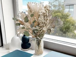 Gedroogde set, wollige gedroogde bloemen, boeket decoratie, gedroogd pampasgras, gedroogde bloemen, pampasgras, voor bruiloften, wooncultuur — thumbnail 4
