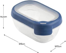 Grand Chef Vershoudbak Rechthoek 0.5L Transparant/Donkerblauw — thumbnail 3