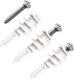 25 Sets Zelfborend Kit voor Gipsplaten en Schroeven, Kunststof Gipsplaatankerset Zware Gipsplaatankers voor Het Ophangen van Gordijnen Wandkasten Fotolijst (Totaal 50 Stuks) — thumbnail 1