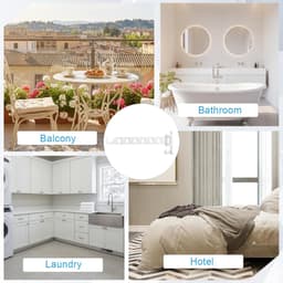 YAGXIG Wandgemonteerde Kledingrekken - Set van 3 - 180° Draaibare Arm - Stevig Aluminium - Opklapbare Haken - Geschikt voor Badkamers, Kasten, Slaapkamers en Wasruimtes, Ruimtebesparend (Wit) — thumbnail 5