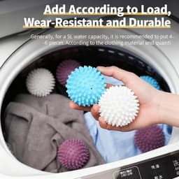 6 stuks - herbruikbare siliconen wasballen voor wasmachine en droger, energiebesparende wasverzachter en kleding anti-wirwar — thumbnail 3