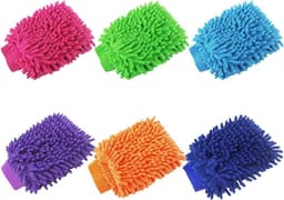 Autowashandschoenen, Auto Washandschoenen Microvezel, Zachte Koraal Autowashandschoen, Chenille Handschoen, voor Autowassen Nudel, Washandschoen Polijster Auto Motorfiets — thumbnail 1