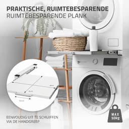 Lìon® Wasmachine Ombouw - Wasmachine Kast - Wasmachine Meubel - Wit - 60cm x 60cm x 8cm — thumbnail 5