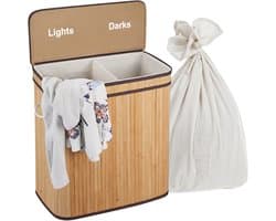 Wasmand 2 vakken - 100 liter - bamboe