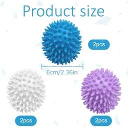 Wasballen 6 stuks - Herbruikbare drogerballen - Beschermt kleding - Voor thuisreiniging - ShopVlot — thumbnail 5