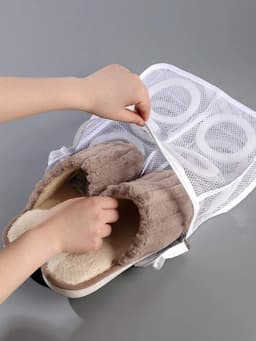 Waszak - Schoenenzak - Waszak voor schoenen - Wasnet - Wasmachine net - Wasnet Met Rits - Was tassen - Wit - LOUZIR — thumbnail 5