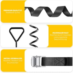 Grondanker trampoline set - extra veilige premium uitvoering - trampoline anker - trampoline bevestiging bodem - grondhaak - verstelbare XXL-riem - 250m — thumbnail 3
